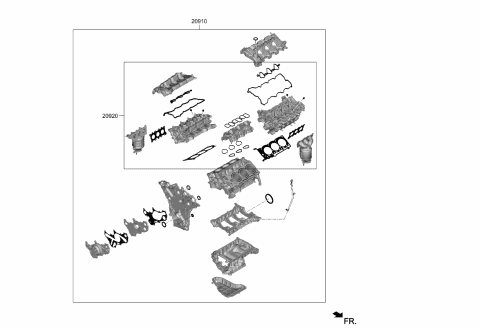 2022 Kia Carnival Gasket Kit-Engine Ov Diagram for 209203NA03