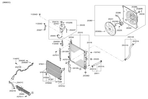 2012 Kia Borrego Engine Cooling System Diagram 1