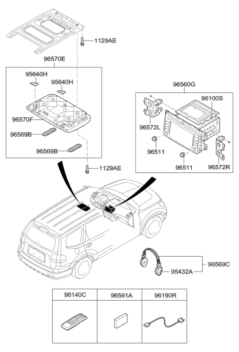 2010 Kia Borrego Remocon Assembly Diagram for 965692J600