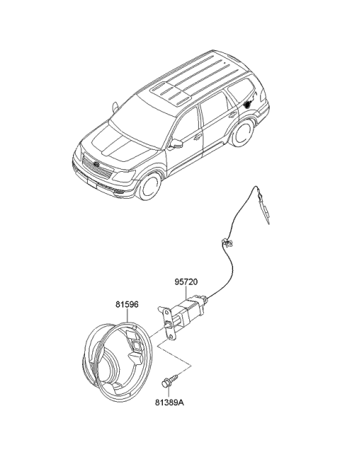 2008 Kia Borrego Fuel Filler Door Diagram