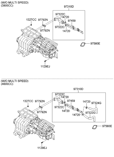 2009 Kia Borrego Heater System-Heater & Evaporator Diagram 6