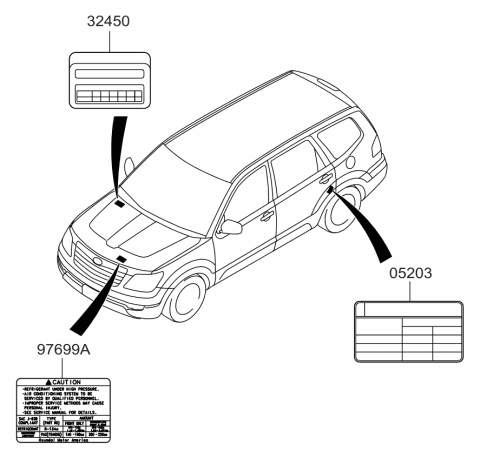 2011 Kia Borrego Label-Emission Control Diagram for 324503F111