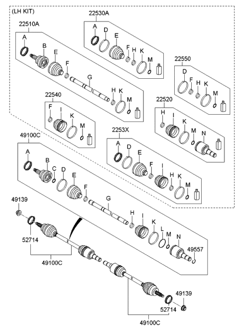 2010 Kia Borrego Drive Shaft Assy-Rear Diagram 1