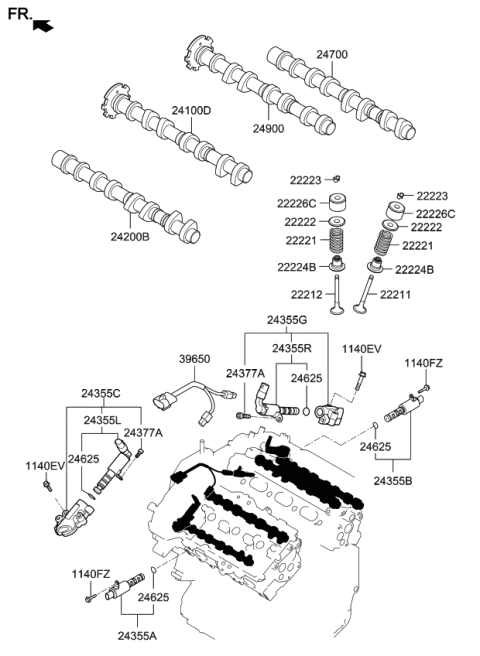 2008 Kia Borrego Camshaft & Valve Diagram 3