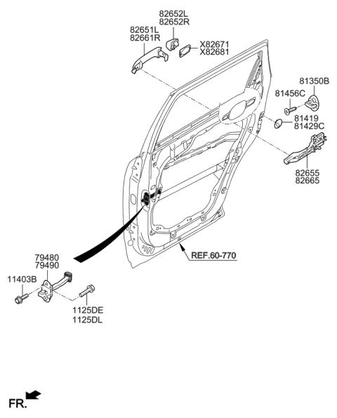 2011 Kia Borrego Pad-Door Outside Handle LH Diagram for 826542J000