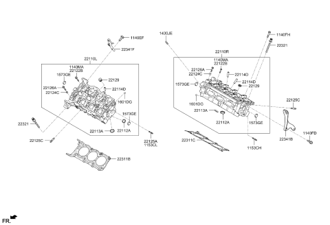 2010 Kia Borrego Cylinder Head Diagram 1