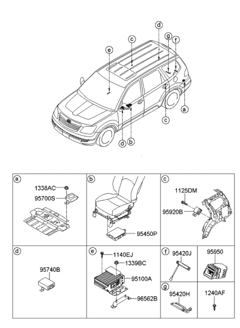 2008 Kia Borrego Lamp Assembly-Telltale Diagram for 959302J000