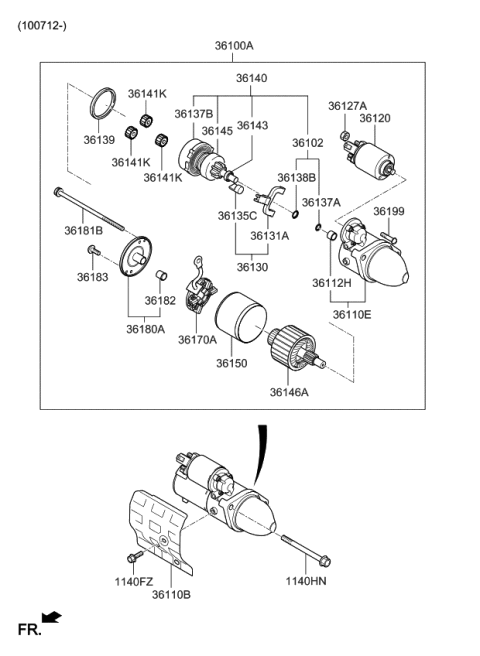 2008 Kia Borrego Armature Assembly Diagram for 361503F010