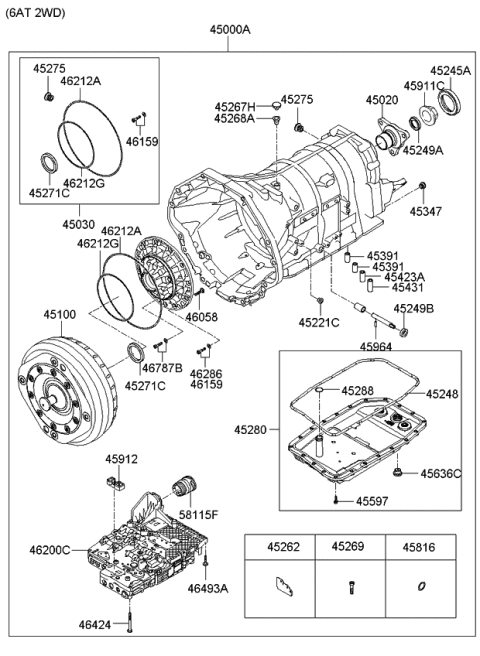 2009 Kia Borrego Converter Assembly-Torque Diagram for 4510049100