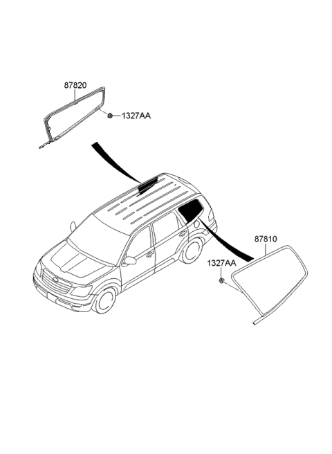 2008 Kia Borrego Quarter Window Diagram