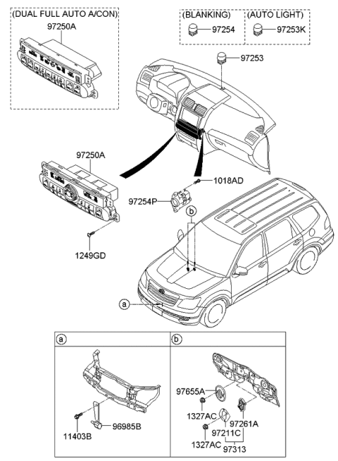 2011 Kia Borrego Control Assembly-Heater Diagram for 972502J050WK