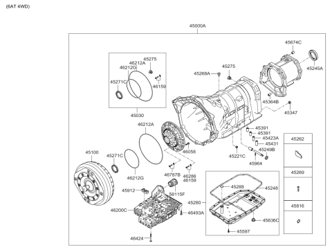 2012 Kia Borrego Transaxle Assy-Auto Diagram 4
