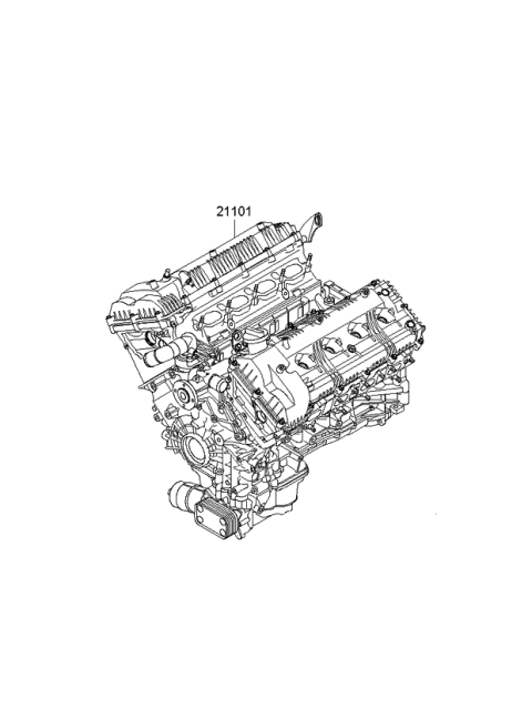 2008 Kia Borrego Engine Assembly-Sub Diagram for 104K13FU00