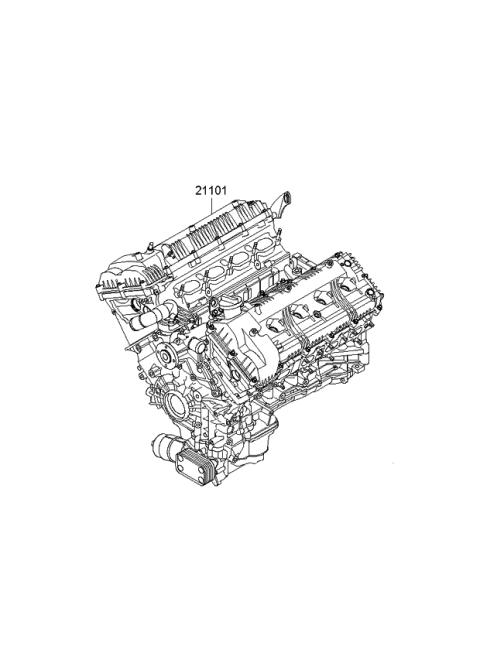 2012 Kia Borrego Sub Engine Assy Diagram 2