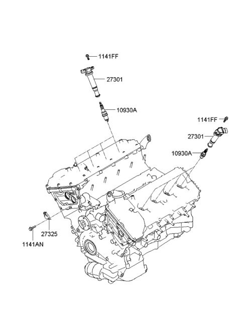 2011 Kia Borrego Spark Plug Assembly Diagram for 1885011050