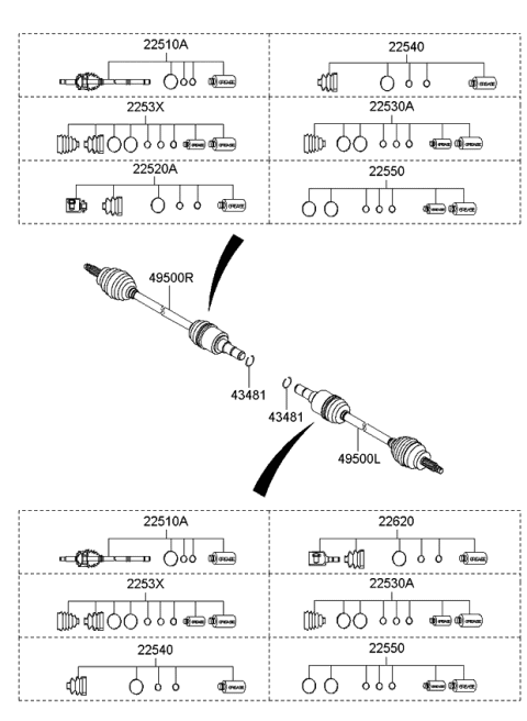 2011 Kia Borrego Boot Set-In Joint Diagram for 495952J000