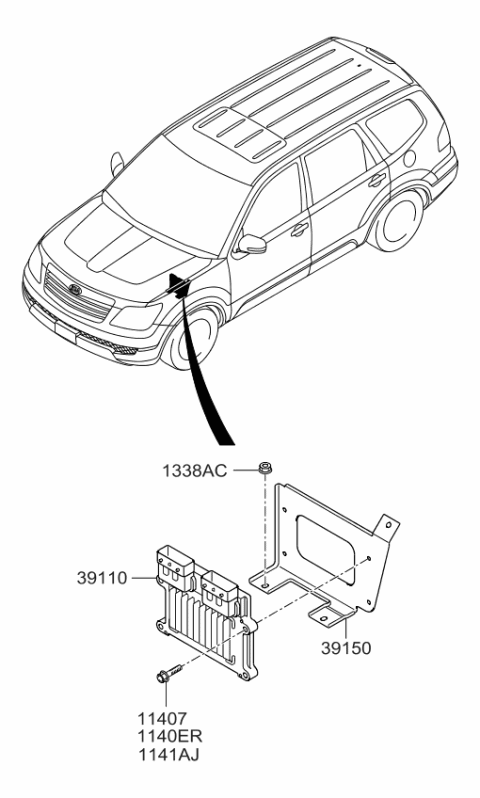 2008 Kia Borrego Bolt-Flange Diagram for 1141506257B