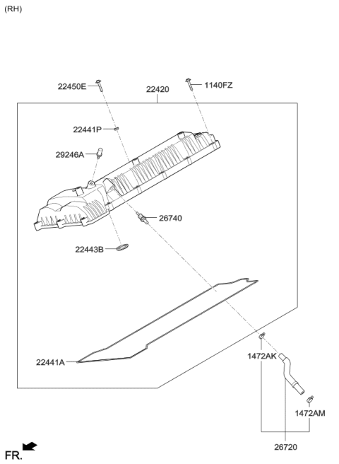 2011 Kia Borrego Cover Assembly-Rocker RH Diagram for 224203F300