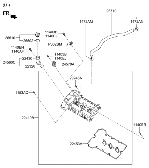 2009 Kia Borrego Rocker Cover Diagram 1