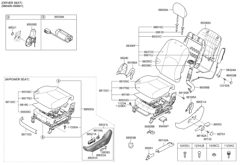 2010 Kia Borrego Seat-Front Diagram 2