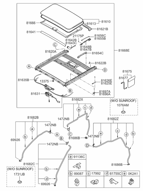 2009 Kia Borrego Hose Assembly-Drain Rear Diagram for 816822J000