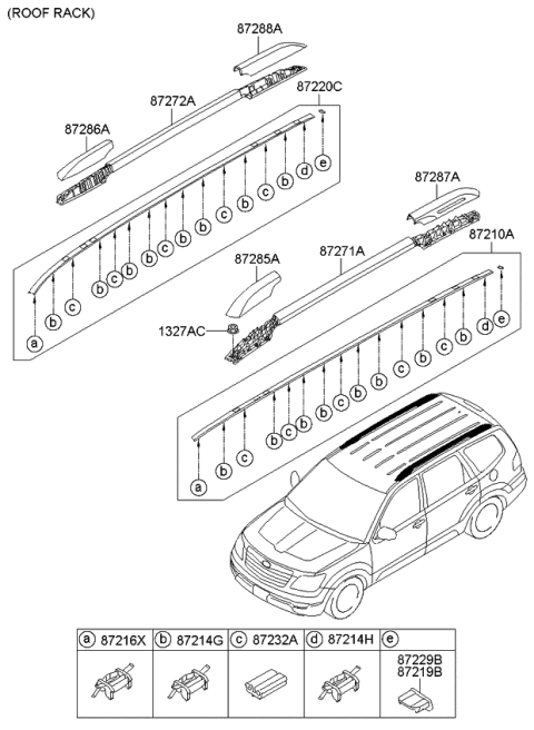 2009 Kia Borrego Rack Assembly-Roof RH Diagram for 872802J050