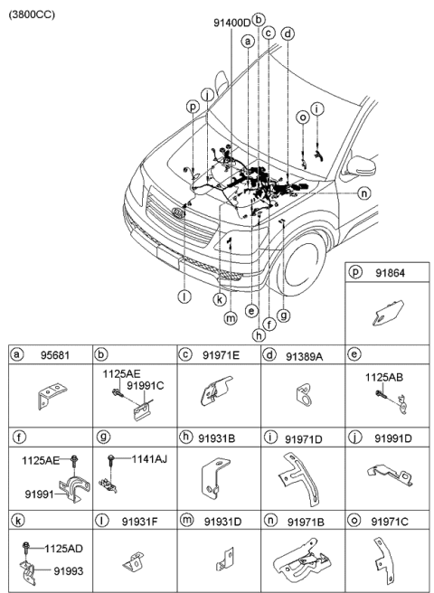 2009 Kia Borrego Bracket-Control NO1 Diagram for 919932J010