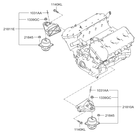 2010 Kia Borrego Bracket-Engine Mounting Diagram for 218112J400