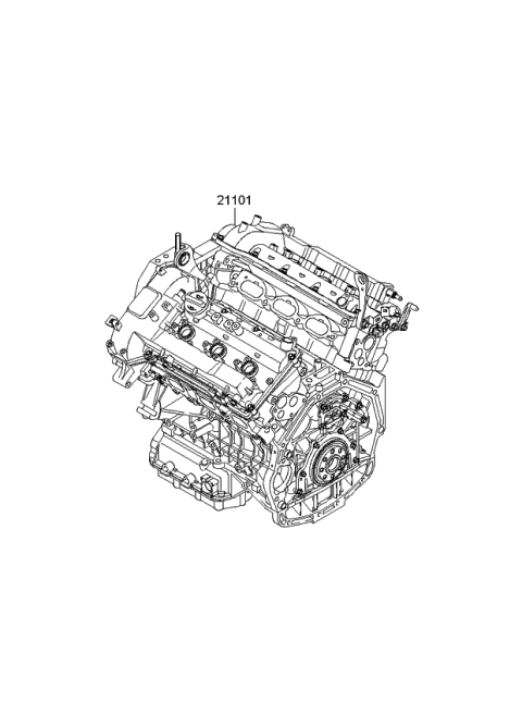 2008 Kia Borrego Engine Assembly-Sub Diagram for 125G13CU00