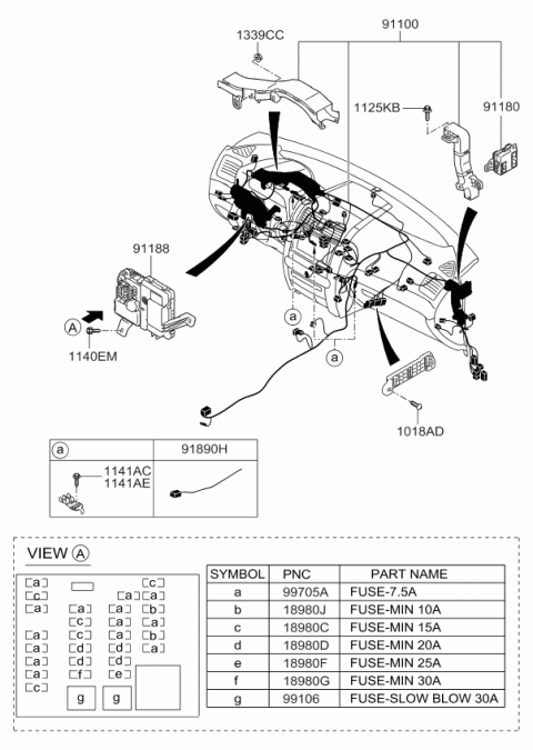 2010 Kia Borrego Wiring Assembly-Main Diagram for 911402J542