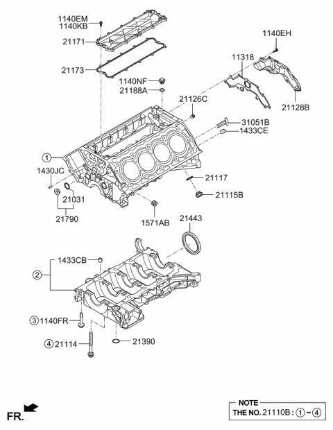 2008 Kia Borrego Cylinder Block Diagram 2