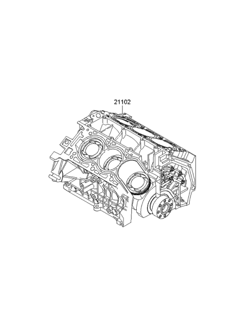 2012 Kia Borrego Engine Assembly-Short Diagram for 214G23CU00