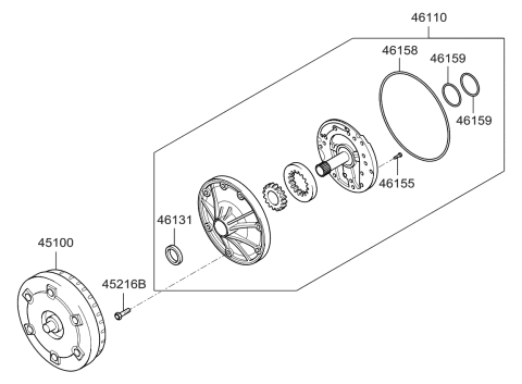 2011 Kia Borrego Oil Pump & Torque Converter-Auto Diagram