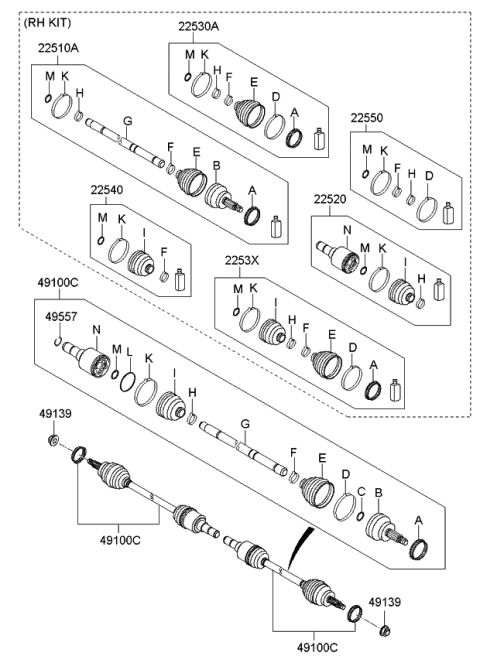 2008 Kia Borrego Drive Shaft Assy-Rear Diagram 2