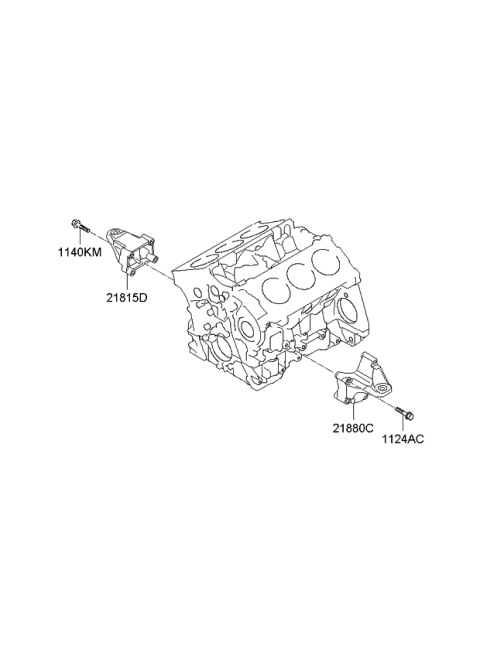 2011 Kia Borrego Engine & Transaxle Mounting Diagram 1