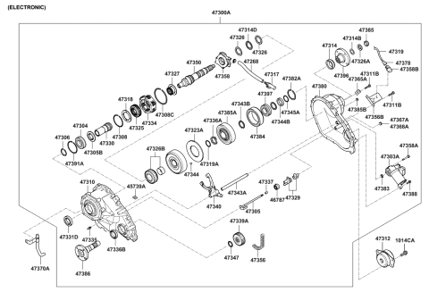 2009 Kia Borrego Transfer Assembly Diagram for 473004C510