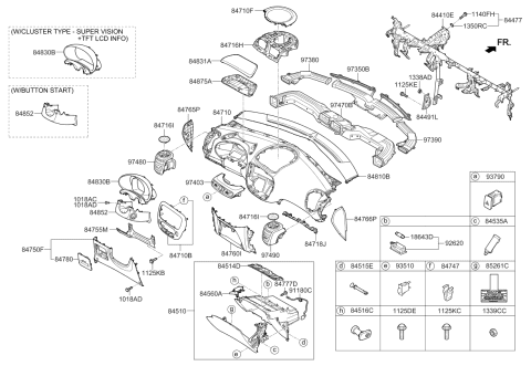 2018 Kia Soul Panel Assembly-Center Facia Diagram for 84740B2EA0AHV