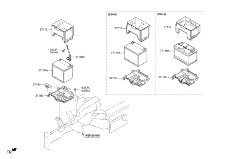 2017 Kia Soul Insulation Pad-Battery Diagram for 37112B2700