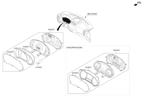2018 Kia Soul Cluster Assembly-Instrument Diagram for 94016B2742