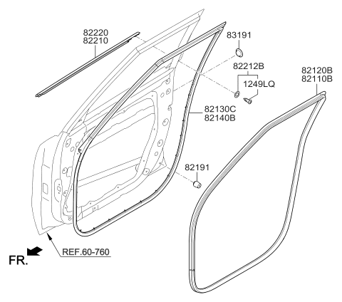 2017 Kia Soul Moulding-Front Door Diagram