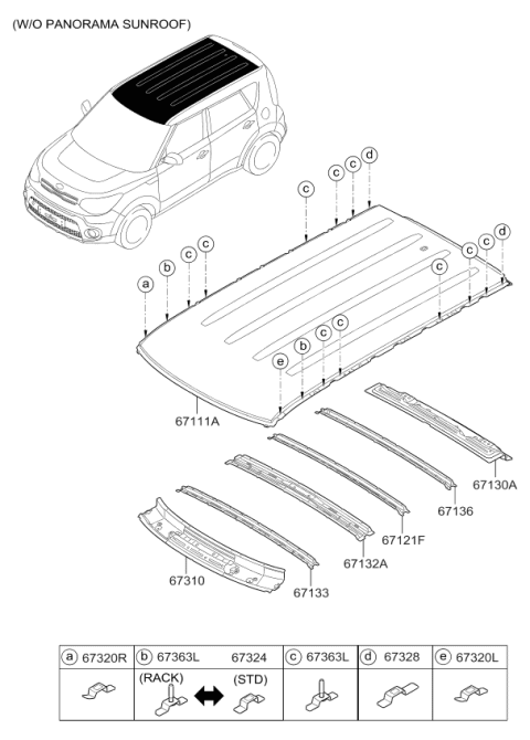 2017 Kia Soul Roof Panel Diagram 1