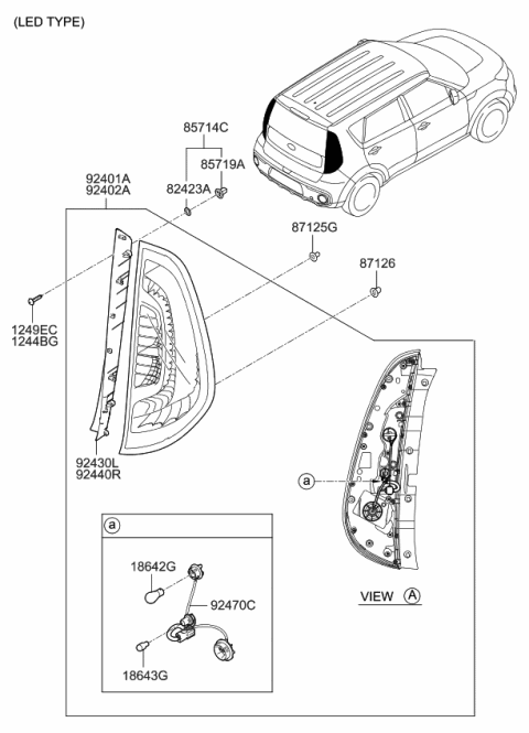 2018 Kia Soul Rear Combination Lamp Diagram 1