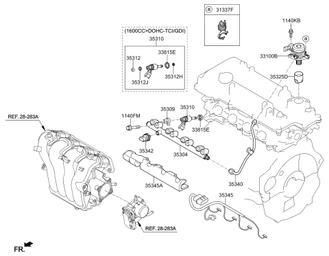 2018 Kia Soul Throttle Body & Injector Diagram 1