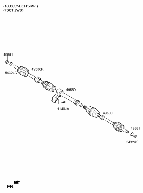 2019 Kia Soul Drive Shaft (Front) Diagram 5