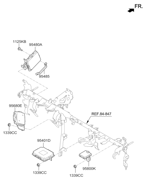 2019 Kia Soul Unit Assembly-Bcm & Receiver Diagram for 95400B2BN1