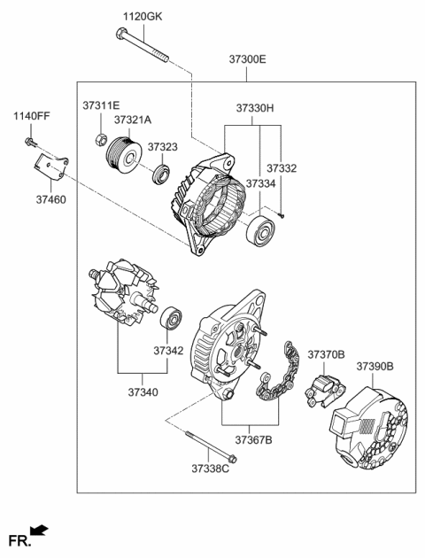 2018 Kia Soul Rotor Assembly-Generator Diagram for 373402G755