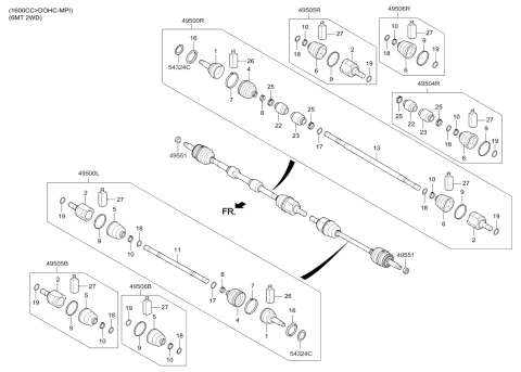 2018 Kia Soul Drive Shaft (Front) Diagram 1