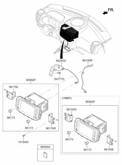 2017 Kia Soul Head Unit Assembly-Avn Diagram for 96560B2510CA