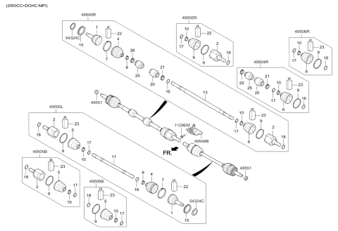 2019 Kia Soul Drive Shaft (Front) Diagram 3