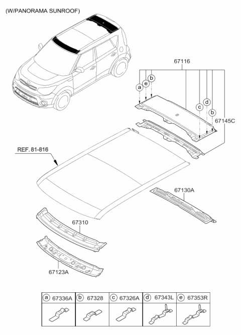 2019 Kia Soul Roof Panel Diagram 2